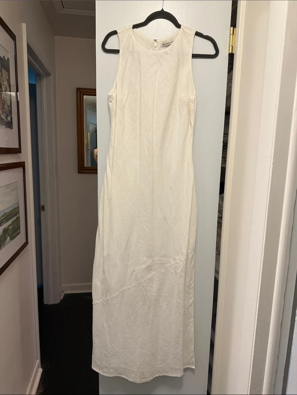 Abercrombie & Fitch white linen Sleeveless Maxi Dress